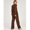 image:imageANRABESS Two Piece Sets for Women Fall Lounge Airport Outfits  Long Sleeve Top amp Wide Leg Pants2026 Fashion Winter Matching Track Suits SetComfiest SoftTravel Vacation Casual Daily WearBrown