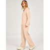 image:imageANRABESS Two Piece Sets for Women Fall Lounge Airport Outfits  Long Sleeve Top amp Wide Leg Pants2026 Fashion Winter Matching Track Suits SetComfiest SoftTravel Vacation Casual Daily WearBeige