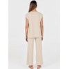 image:imageANRABESS Two Piece Sets for Women Summer Casual Knit Sweater Vest Pants Set Vacation Airport Clothes 2026 Fall OutfitsApricot