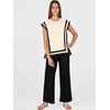 image:imageANRABESS Two Piece Sets for Women Summer Casual Knit Sweater Vest Pants Set Vacation Airport Clothes 2026 Fall OutfitsApricotblack