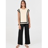 image:imageANRABESS Two Piece Sets for Women Summer Casual Knit Sweater Vest Pants Set Vacation Airport Clothes 2026 Fall OutfitsApricotblack