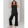 image:imageANRABESS Two Piece Sets for Women Summer Casual Knit Sweater Vest Pants Set Vacation Airport Clothes 2026 Fall OutfitsBlack