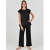 image:imageANRABESS Two Piece Sets for Women Summer Casual Knit Sweater Vest Pants Set Vacation Airport Clothes 2026 Fall OutfitsBlack