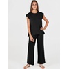 image:imageANRABESS Two Piece Sets for Women Summer Casual Knit Sweater Vest Pants Set Vacation Airport Clothes 2026 Fall OutfitsBlack