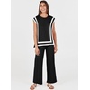 image:imageANRABESS Two Piece Sets for Women Summer Casual Knit Sweater Vest Pants Set Vacation Airport Clothes 2026 Fall OutfitsBlackwhite