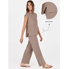 image:imageANRABESS Two Piece Sets for Women Summer Casual Knit Sweater Vest Pants Set Vacation Airport Clothes 2026 Fall OutfitsBrown