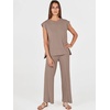 image:imageANRABESS Two Piece Sets for Women Summer Casual Knit Sweater Vest Pants Set Vacation Airport Clothes 2026 Fall OutfitsBrown