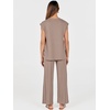 image:imageANRABESS Two Piece Sets for Women Summer Casual Knit Sweater Vest Pants Set Vacation Airport Clothes 2026 Fall OutfitsBrown
