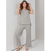 image:imageANRABESS Two Piece Sets for Women Summer Casual Knit Sweater Vest Pants Set Vacation Airport Clothes 2026 Fall OutfitsGrey