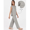 image:imageANRABESS Two Piece Sets for Women Summer Casual Knit Sweater Vest Pants Set Vacation Airport Clothes 2026 Fall OutfitsGrey