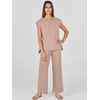 image:imageANRABESS Two Piece Sets for Women Summer Casual Knit Sweater Vest Pants Set Vacation Airport Clothes 2026 Fall OutfitsKhaki