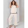 image:imageANRABESS Two Piece Sets for Women Summer Casual Knit Sweater Vest Pants Set Vacation Airport Clothes 2026 Fall OutfitsKhakiblack