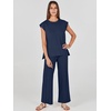 image:imageANRABESS Two Piece Sets for Women Summer Casual Knit Sweater Vest Pants Set Vacation Airport Clothes 2026 Fall OutfitsNavy Blue