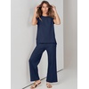 image:imageANRABESS Two Piece Sets for Women Summer Casual Knit Sweater Vest Pants Set Vacation Airport Clothes 2026 Fall OutfitsNavy Blue