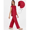 image:imageANRABESS Two Piece Sets for Women Summer Casual Knit Sweater Vest Pants Set Vacation Airport Clothes 2026 Fall OutfitsRed