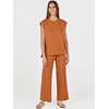 image:imageANRABESS Two Piece Sets for Women Summer Casual Knit Sweater Vest Pants Set Vacation Airport Clothes 2026 Fall OutfitsRust