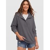 image:imageANRABESS Waffle Knit Sweatshirt for Women Henley Pullover  Lightweight Comfy Soft Long Sleeve Loose Fit Stand Collar Half Button Tops Casual Daily Wear amp Preppy Fall Spring WeatherGrey