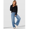 image:imageANRABESS Waffle Knit Sweatshirt for Women Henley Pullover  Lightweight Comfy Soft Long Sleeve Loose Fit Stand Collar Half Button Tops Casual Daily Wear amp Preppy Fall Spring WeatherBlack
