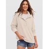 image:imageANRABESS Waffle Knit Sweatshirt for Women Henley Pullover  Lightweight Comfy Soft Long Sleeve Loose Fit Stand Collar Half Button Tops Casual Daily Wear amp Preppy Fall Spring WeatherBeige