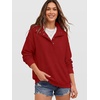 image:imageANRABESS Waffle Knit Sweatshirt for Women Henley Pullover  Lightweight Comfy Soft Long Sleeve Loose Fit Stand Collar Half Button Tops Casual Daily Wear amp Preppy Fall Spring WeatherRed