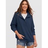image:imageANRABESS Waffle Knit Sweatshirt for Women Henley Pullover  Lightweight Comfy Soft Long Sleeve Loose Fit Stand Collar Half Button Tops Casual Daily Wear amp Preppy Fall Spring WeatherNavy Blue