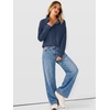 image:imageANRABESS Waffle Knit Sweatshirt for Women Henley Pullover  Lightweight Comfy Soft Long Sleeve Loose Fit Stand Collar Half Button Tops Casual Daily Wear amp Preppy Fall Spring WeatherNavy Blue