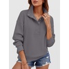 image:imageANRABESS Waffle Knit Sweatshirt for Women Henley Pullover  Lightweight Comfy Soft Long Sleeve Loose Fit Stand Collar Half Button Tops Casual Daily Wear amp Preppy Fall Spring WeatherGrey