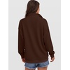 image:imageANRABESS Waffle Knit Sweatshirt for Women Henley Pullover  Lightweight Comfy Soft Long Sleeve Loose Fit Stand Collar Half Button Tops Casual Daily Wear amp Preppy Fall Spring WeatherBrown
