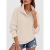 image:imageANRABESS Waffle Knit Sweatshirt for Women Henley Pullover  Lightweight Comfy Soft Long Sleeve Loose Fit Stand Collar Half Button Tops Casual Daily Wear amp Preppy Fall Spring WeatherBeige