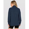 image:imageANRABESS Waffle Knit Sweatshirt for Women Lightweight Shirts  Comfy Long Sleeve Quarter Zip Pullover Tops Loose Fit Side Slits Casual Daily Wear amp Work Fall Spring OutfitsNavy Blue