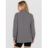 image:imageANRABESS Waffle Knit Sweatshirt for Women Lightweight Shirts  Comfy Long Sleeve Quarter Zip Pullover Tops Loose Fit Side Slits Casual Daily Wear amp Work Fall Spring OutfitsGrey
