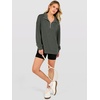 image:imageANRABESS Waffle Knit Sweatshirt for Women Lightweight Shirts  Comfy Long Sleeve Quarter Zip Pullover Tops Loose Fit Side Slits Casual Daily Wear amp Work Fall Spring OutfitsArmy Green