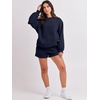 image:imageANRABESS Women 2 Piece Outfits Sweat Shorts Sets 2026 Oversized Casual Lounge Matching Set Sweatsuit Tracksuit Fall ClothesNavy Blue
