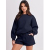 image:imageANRABESS Women 2 Piece Outfits Sweat Shorts Sets 2026 Oversized Casual Lounge Matching Set Sweatsuit Tracksuit Fall ClothesNavy Blue