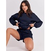 image:imageANRABESS Women 2 Piece Outfits Sweat Shorts Sets 2026 Oversized Casual Lounge Matching Set Sweatsuit Tracksuit Fall ClothesNavy Blue