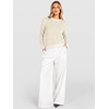 image:imageANRABESS Women Long Sleeve Striped Crochet Sweater Top  Crew Neck Knit Pullover Comfy Soft Lightweight Clothes Casual Daily Wear Travel amp Vacation Fall Spring Trendy OutfitsWhite Apricot