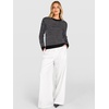 image:imageANRABESS Women Long Sleeve Striped Crochet Sweater Top  Crew Neck Knit Pullover Comfy Soft Lightweight Clothes Casual Daily Wear Travel amp Vacation Fall Spring Trendy OutfitsBlack White