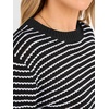 image:imageANRABESS Women Long Sleeve Striped Crochet Sweater Top  Crew Neck Knit Pullover Comfy Soft Lightweight Clothes Casual Daily Wear Travel amp Vacation Fall Spring Trendy OutfitsBlack White