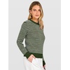 image:imageANRABESS Women Long Sleeve Striped Crochet Sweater Top  Crew Neck Knit Pullover Comfy Soft Lightweight Clothes Casual Daily Wear Travel amp Vacation Fall Spring Trendy OutfitsGreen White