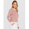 image:imageANRABESS Women Long Sleeve Striped Crochet Sweater Top  Crew Neck Knit Pullover Comfy Soft Lightweight Clothes Casual Daily Wear Travel amp Vacation Fall Spring Trendy OutfitsWhite Red