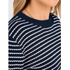 image:imageANRABESS Women Long Sleeve Striped Crochet Sweater Top  Crew Neck Knit Pullover Comfy Soft Lightweight Clothes Casual Daily Wear Travel amp Vacation Fall Spring Trendy OutfitsNavy Blue White