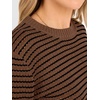 image:imageANRABESS Women Long Sleeve Striped Crochet Sweater Top  Crew Neck Knit Pullover Comfy Soft Lightweight Clothes Casual Daily Wear Travel amp Vacation Fall Spring Trendy OutfitsDark Brown Black