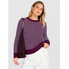 image:imageANRABESS Women Long Sleeve Striped Crochet Sweater Top  Crew Neck Knit Pullover Comfy Soft Lightweight Clothes Casual Daily Wear Travel amp Vacation Fall Spring Trendy OutfitsDark Magnta Blue