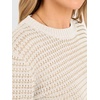 image:imageANRABESS Women Long Sleeve Striped Crochet Sweater Top  Crew Neck Knit Pullover Comfy Soft Lightweight Clothes Casual Daily Wear Travel amp Vacation Fall Spring Trendy OutfitsWhite Apricot