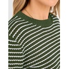 image:imageANRABESS Women Long Sleeve Striped Crochet Sweater Top  Crew Neck Knit Pullover Comfy Soft Lightweight Clothes Casual Daily Wear Travel amp Vacation Fall Spring Trendy OutfitsGreen White
