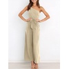 image:imageANRABESS Women Summer Dressy Jumpsuits One Shoulder Sleeveless Casual Wide Leg Pants Romper Jumper 2026 Trendy OutfitsBeige