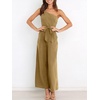 image:imageANRABESS Women Summer Dressy Jumpsuits One Shoulder Sleeveless Casual Wide Leg Pants Romper Jumper 2026 Trendy OutfitsKhaki