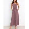 image:imageANRABESS Women Summer Dressy Jumpsuits One Shoulder Sleeveless Casual Wide Leg Pants Romper Jumper 2026 Trendy OutfitsPink