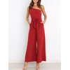 image:imageANRABESS Women Summer Dressy Jumpsuits One Shoulder Sleeveless Casual Wide Leg Pants Romper Jumper 2026 Trendy OutfitsRed