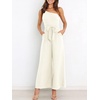 image:imageANRABESS Women Summer Dressy Jumpsuits One Shoulder Sleeveless Casual Wide Leg Pants Romper Jumper 2026 Trendy OutfitsWhite